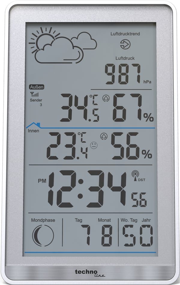Technoline WS 9218 digital vejrstation Hvid Batteri