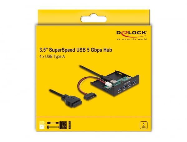 Miniatyrbillede 5 af 5: DeLOCK 64166 drive bay panel 8,89 cm (3.5") I/O panel med porte Sort