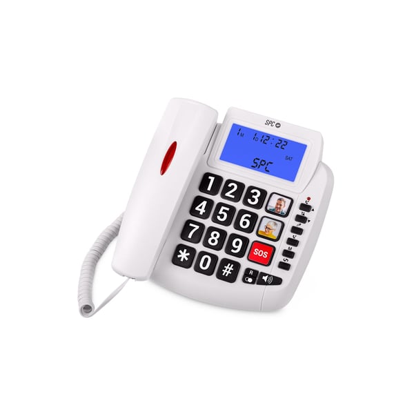 Miniatyrbild 1 av 2: SPC Comfort Volume 2 Analog telefon Namn och uppringnings-ID Vit