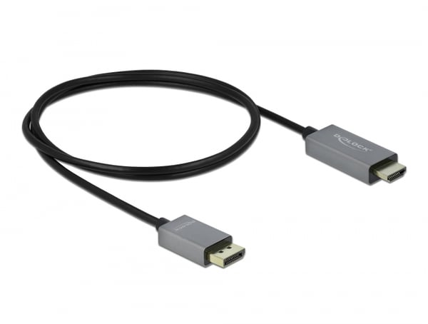 Pikkukuva 1 / 2: DeLOCK 85928 videokaapeli-adapteri 1 m DisplayPort HDMI Musta, Harmaa