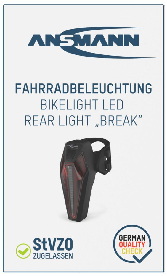 Ansmann 1600-0553 cykellygte Baglys LED
