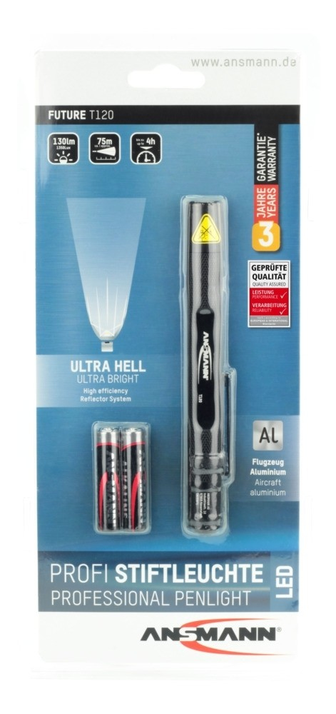 Miniatyrbillede 5 af 6: Ansmann Future T120 Sort Kuglepenslommelygte LED
