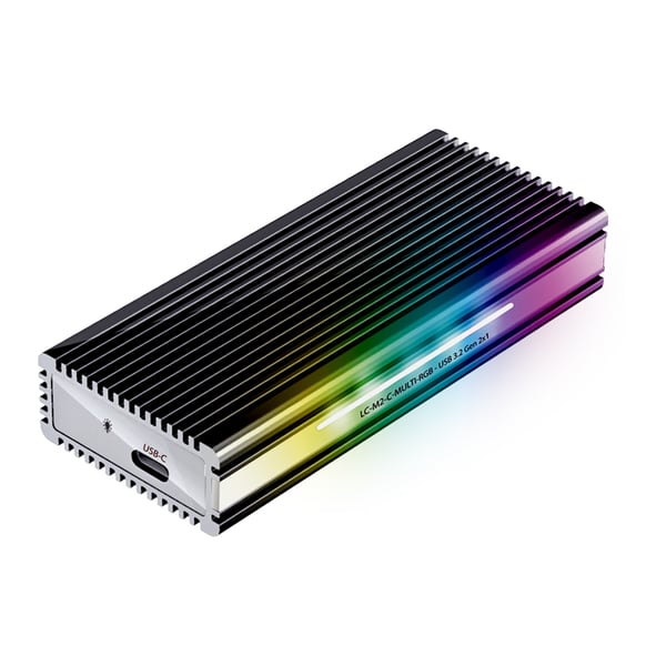 Miniatyrbillede 11 af 14: LC-Power LC-M2-C-MULTI-RGB drevkabinet SSD kabinet Aluminium, Sort M.2