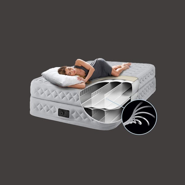 Pikkukuva 8 / 12: Intex DuraBeam Supreme Air-Flow Kaksoispatja Vaaleanharmaa Unisex