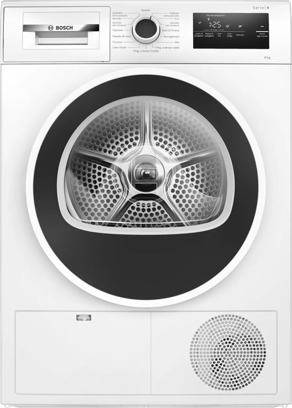 Bosch Serie 4 WTH85208II tumlare Fristående Frontmatad 8 kg Svart, Vit