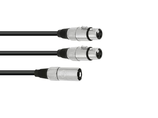 Omnitronic 30225207 ljudkabel 0,5 m XLR (3-pin) 2 x XLR (3-pin) Svart