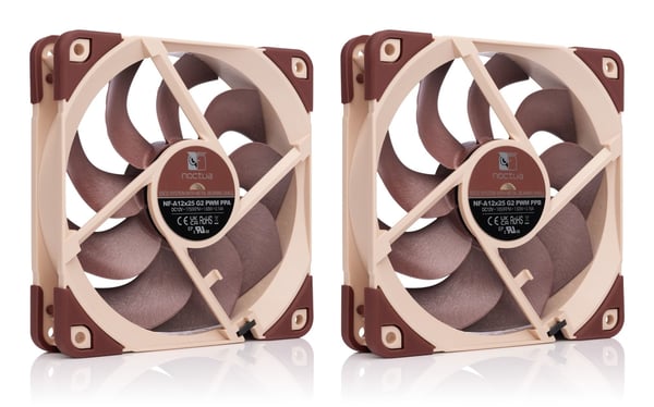 Noctua NF-A12X25 G2 PWM SX2-PP Computerkølesystem Computerkabinet Ventilator 12 cm Beige 2 stk