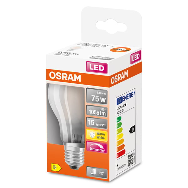 Osram SUPERSTAR LED-lampe Varm hvid 2700 K 7,5 W E27 D
