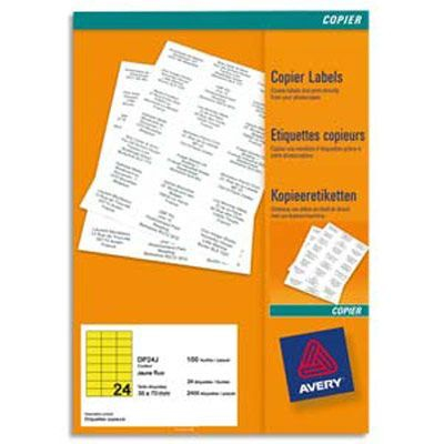 Miniatyrbillede 1 af 2: Avery DP24J-100 print etiket Gul