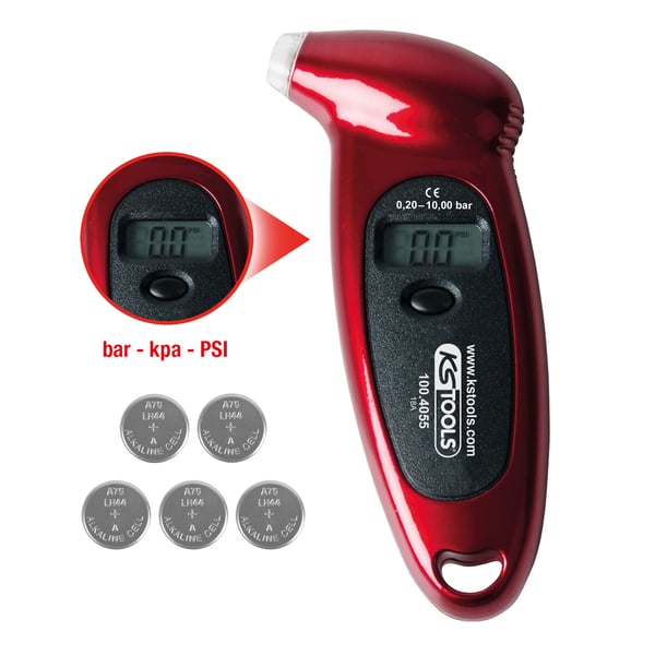 KS Tools 100.4055 däcktrycksmätare 0,2 - 10 Bar Digital tryckmätare