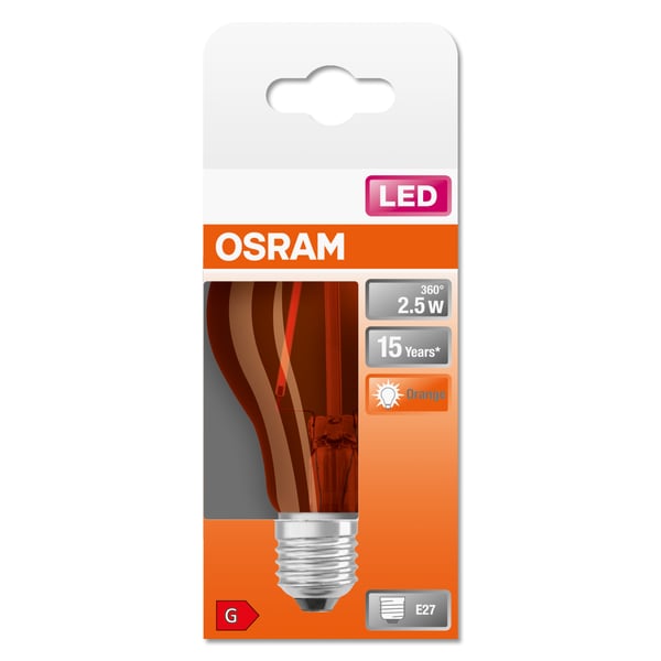 Miniatyrbillede 4 af 4: Osram STAR LED-lampe Orange 1500 K 2,5 W E27 G
