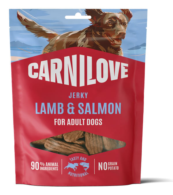 CARNILOVE 101112422 godbid til hund og kat Snacks Lam, Laks 100 g
