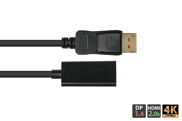 Alcasa DP-AD09 videokabeladapter 0,2 m DisplayPort HDMI Svart