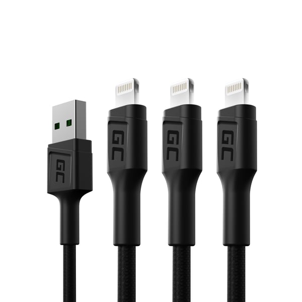Green Cell KABGCSET06 Lightning kabel 2 m Sort