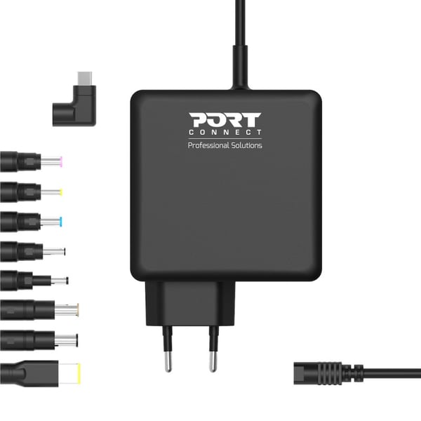 Port Designs 900007B-EU virta-adapteri ja vaihtosuuntaaja Sisätila 90 W Musta