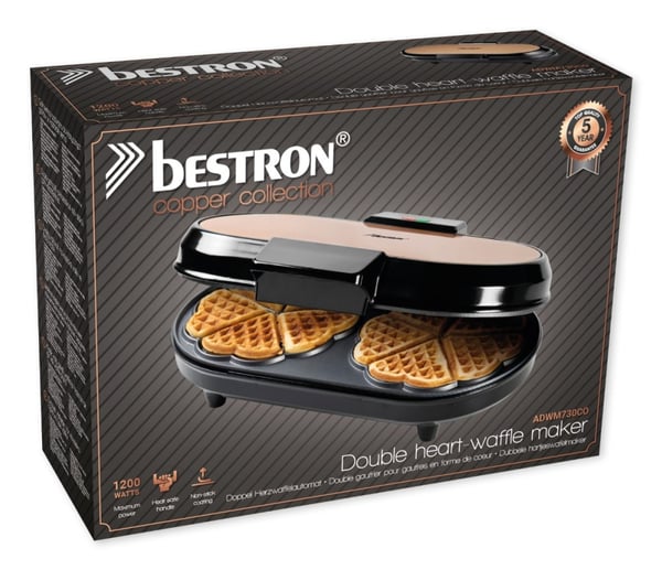 Bestron ADWM730CO vohvelirauta 10 vohveli(a) 1200 W Musta, Ruskea