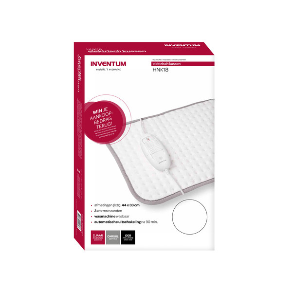 Inventum HNK18 varmelagen og -pude Elektrisk sengevarmer 100 W Grå, Hvid Fleece