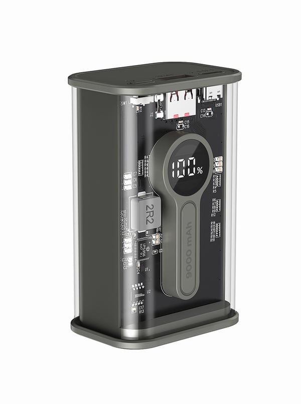 Miniatyrbillede 4 af 5: Gembird PB09-TQC3-01 powerbank Lithium polymer (LiPo) 9000 mAh Sort, Transparent