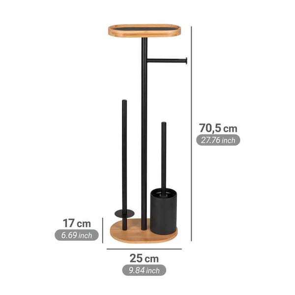 WENKO 26302100 Toiletpapir holder Gulvstående Sort, Træ