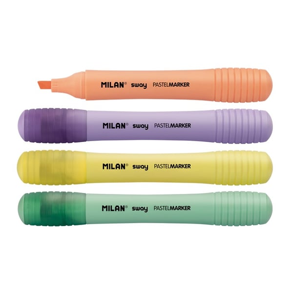 Miniatyrbillede 2 af 4: Milan 162119807 marker og tush-pen Orange, Lilla, Turkis, Gul 7 stk