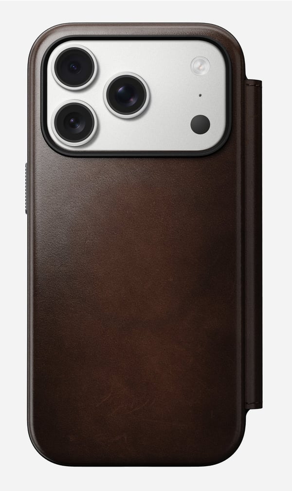 Nomad Modern Leather Folio mobiltelefon etui 16 cm (6.3") Folie Brun