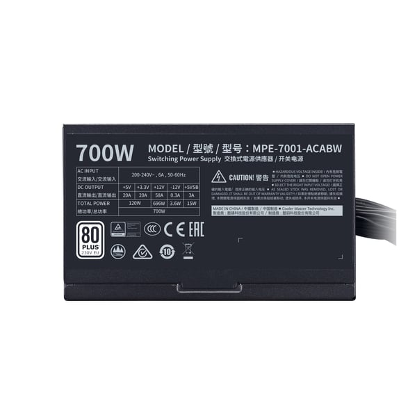 Miniatyrbild 2 av 9: Cooler Master MWE 700 White 230V - V2 strömförsörjningsenheter 700 W 24-pin ATX ATX Svart