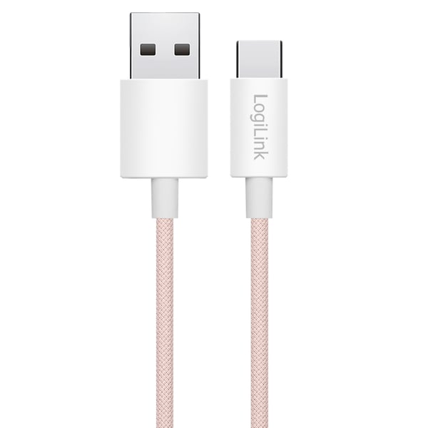 Pikkukuva 2 / 4: LogiLink CU0324 USB-kaapeli USB 2.0 1 m USB A USB C 0,48 Gbit/s 60 W Vaaleanpunainen