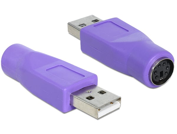 DeLOCK 65461 kabel kønsskifter USB-A PS/2 Violet