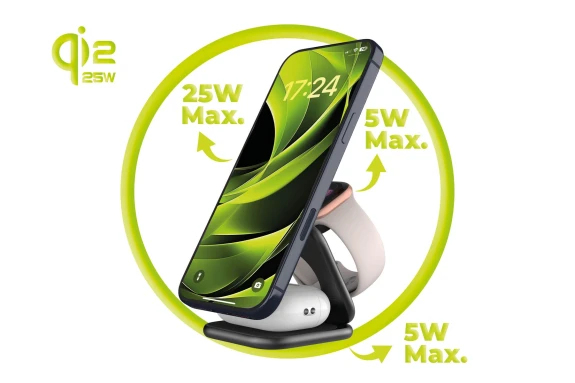 Mobile Origin MO-USF-PW36-BLK oplader til mobil enhed Smartphone, SmartWatch, Hovedtelefoner, Headset Sort USB Trådløs opladning Indendørs