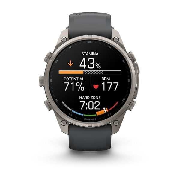 Pikkukuva 12 / 13: Garmin fēnix 9 Pro 3,56 cm (1.4") AMOLED 47 mm Digitaalinen 454 x 454 pikseliä Kosketusnäyttö Titaani Wi-Fi GPS (satelliitti)