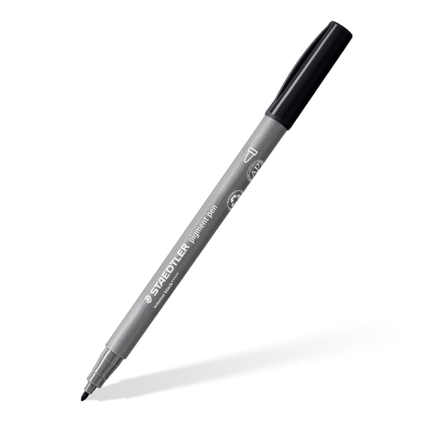 Miniatyrbillede 6 af 7: Staedtler Pigment Arts Intensiv Pen filtpen Sort 2 stk