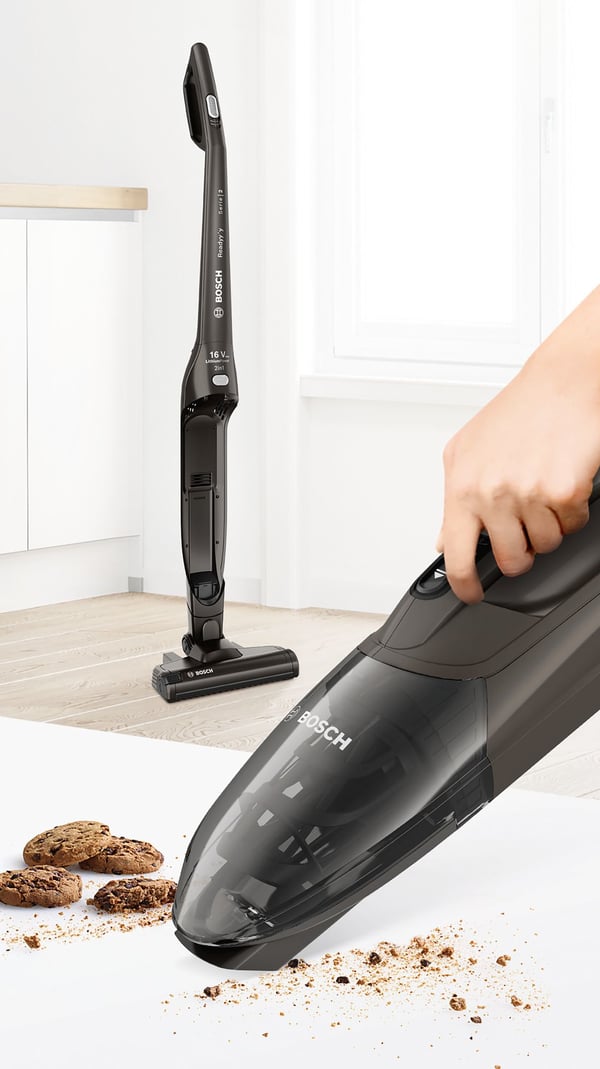 Bosch Serie 2 BCHF2MX16 upprättstående dammsugare och elektrisk sopborste Skaftdammsugare, 2-i-1 Batteri Torr Utan påse grafit