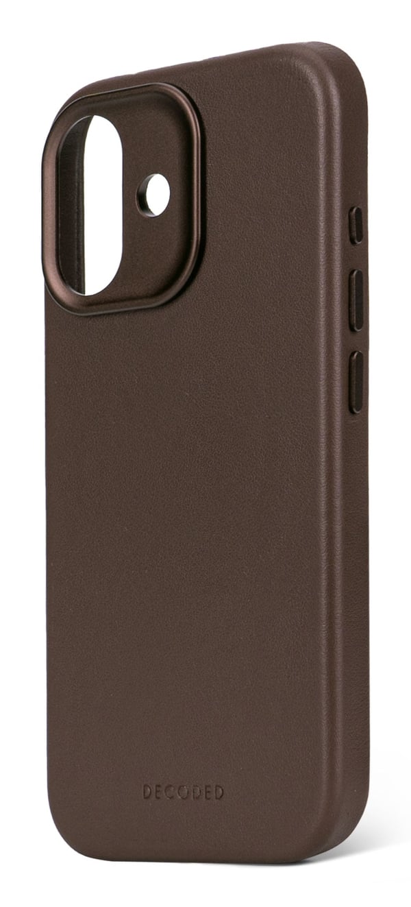 Decoded Læder Bagcover - beskyttende læderetui til iPhone 17 kompatibel med MagSafe (chokoladebrun)