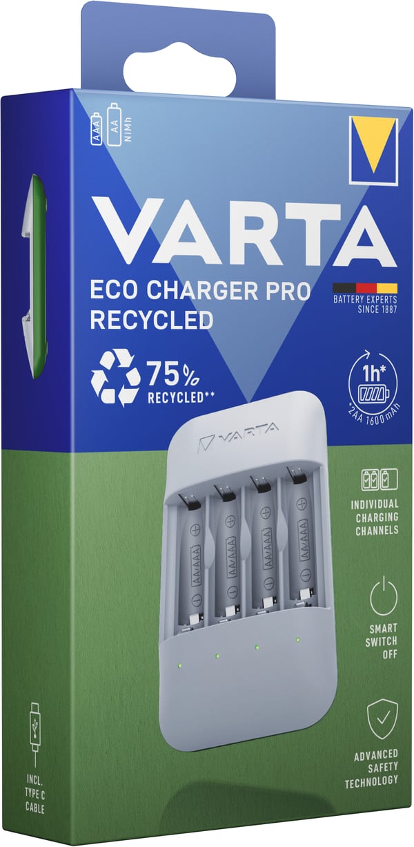 Pikkukuva 3 / 7: Varta Eco Charger Pro laturi Kotitalousakku USB