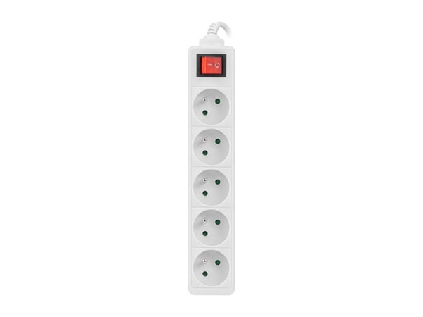 Lanberg PS1-05E-0150-W stikdåse 1,5 m 5 AC stikkontakt(er) Indendørs Hvid
