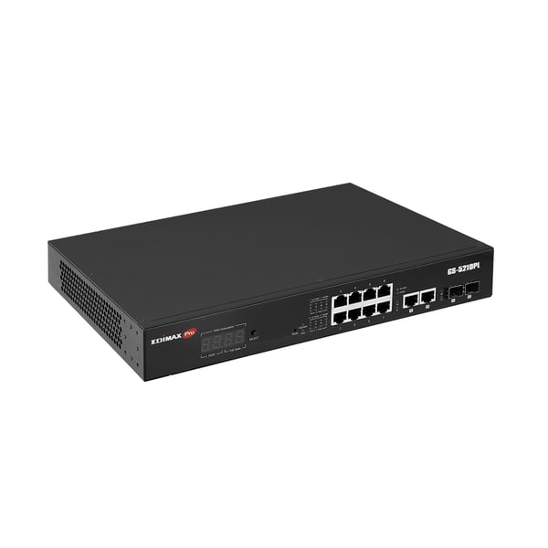 Edimax GS-5210PL netværksswitch Administreret Gigabit Ethernet (10/100/1000) Sort