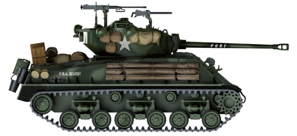 Miniatyrbild 7 av 12: Italeri M4A3E8 Sherman "FURY" Tank model Monteringssats 1:35