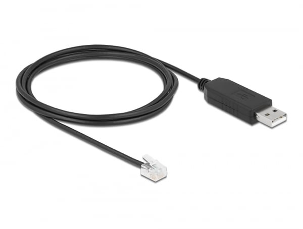 DeLOCK 66736 kabel kønsskifter RJ-12 USB 2.0 Type-A Sort