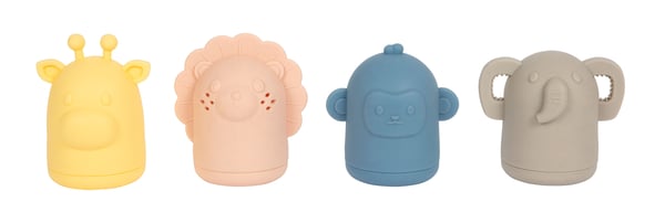 Pikkukuva 4 / 8: Small foot Silikon Badespielzeug Set Kylpyeläin Valikoidut värit