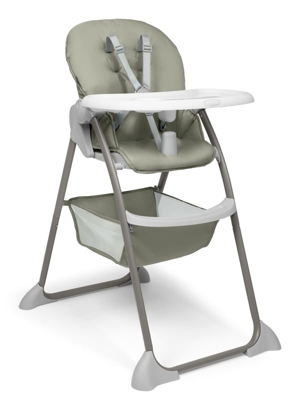 Miniatyrbillede 1 af 6: Hauck Sit N Fold Multifunktionel højstol Polstret sæde Grå, Salvie, Hvid