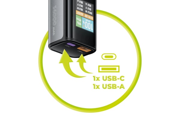 Mobile Origin MO-100WPD-PB12 akku- ja paristolaturi Litiumioni (Li-Ion) 14000 mAh Harmaa