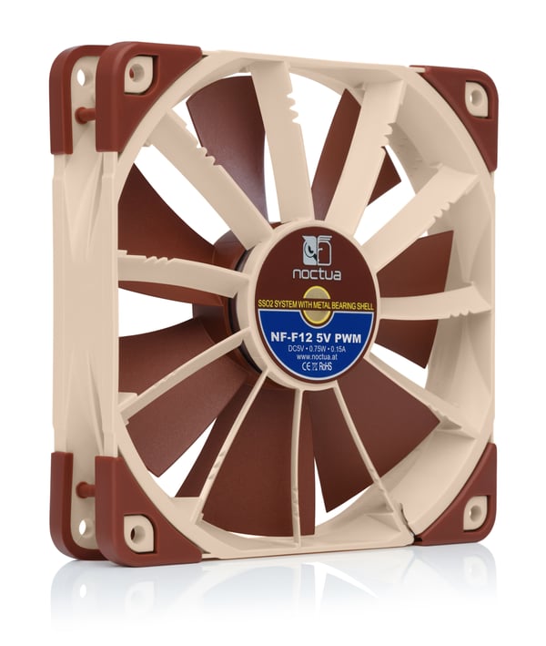 Miniatyrbillede 5 af 6: Noctua NF-F12 Computerkabinet Ventilator 12 cm Beige, Brun