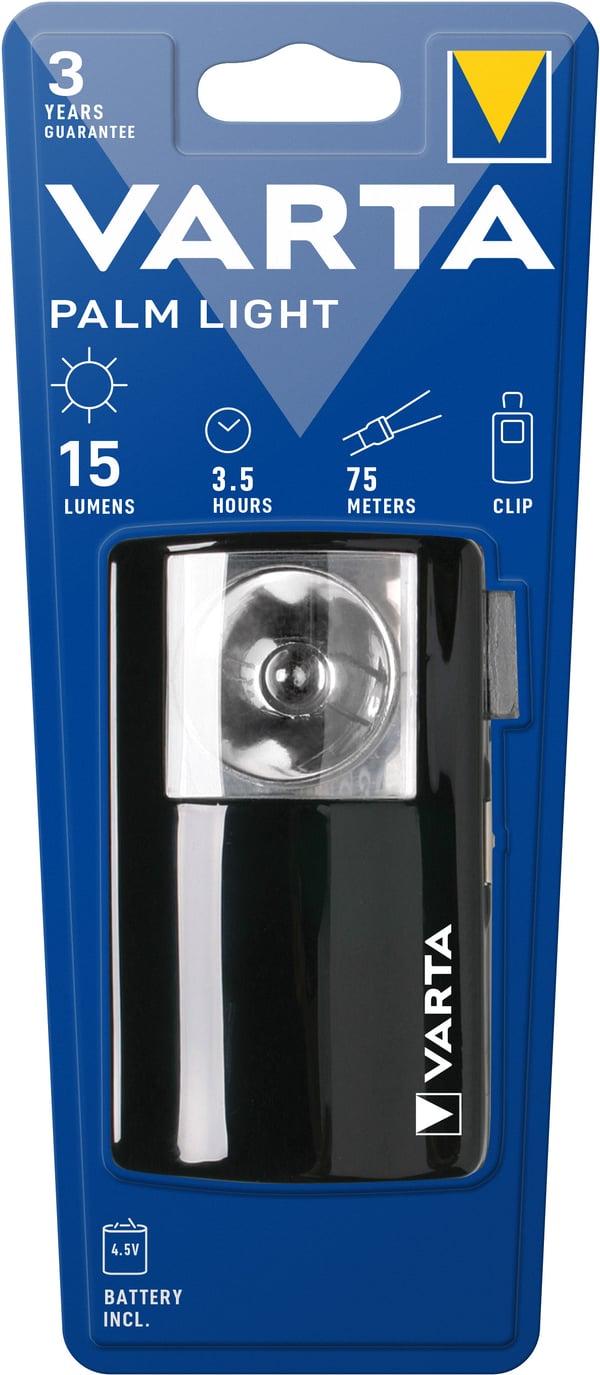 Varta Palm Light 3R12 Musta Käsikokoinen taskulamppu