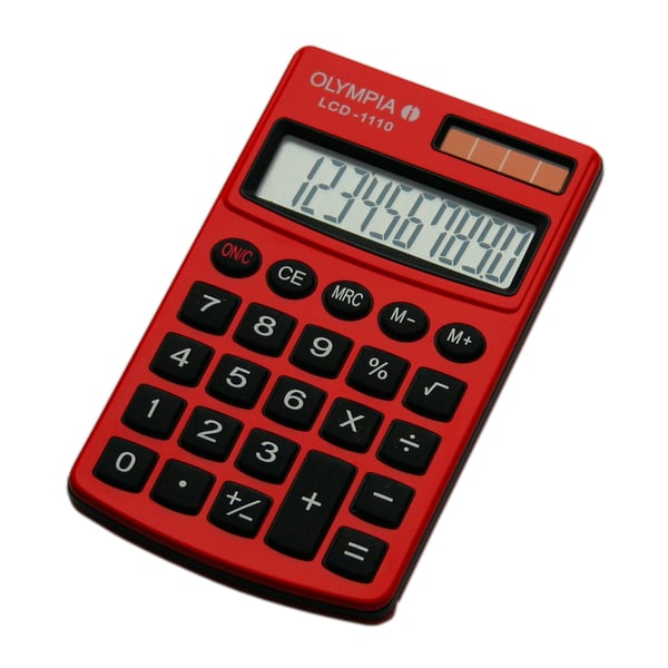 Olympia LCD 1110 regnemaskine Lomme Basis Rød