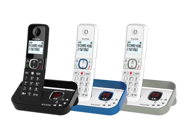 Miniatyrbillede 1 af 7: Alcatel F860 Voice DECT telefon Nummervisning Sort
