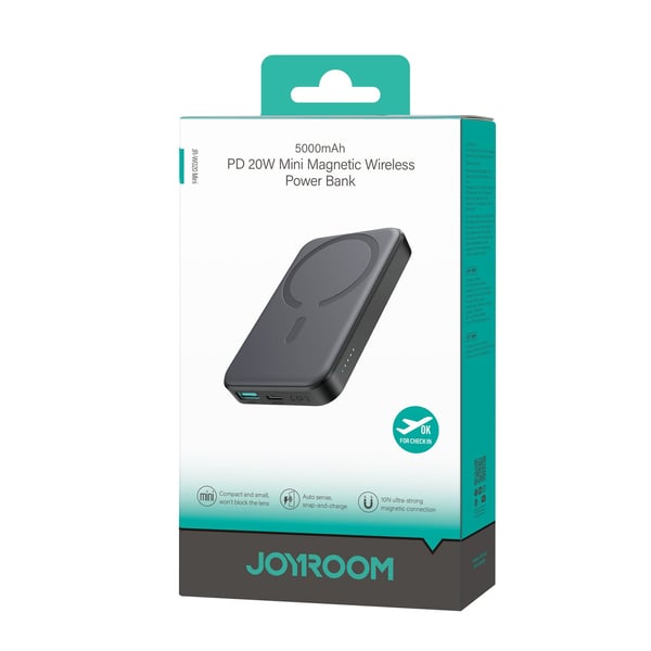 Miniatyrbillede 2 af 2: JOYROOM JR-W020 Mini Lithium-Ion (Li-Ion) 5000 mAh Trådløs opladning Sort