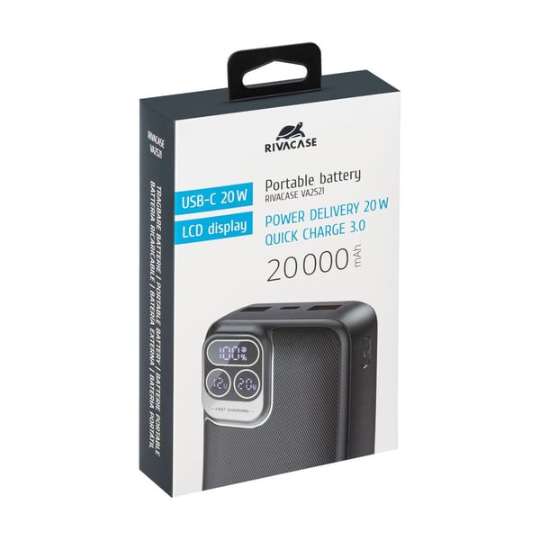 Miniatyrbillede 12 af 16: Rivacase VA2521 powerbank Lithium polymer (LiPo) 20000 mAh Grå