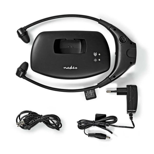 Nedis HPRF010BK kuulokkeet ja kuulokemikrofoni Langallinen & langaton Leuan ali TV USB Type-C Latausteline Musta