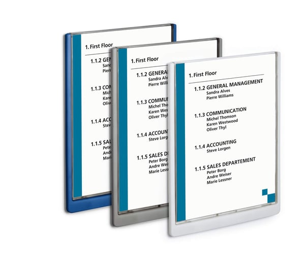 Durable 486707 skilteholder & informationsstativ A4 Plast Blå
