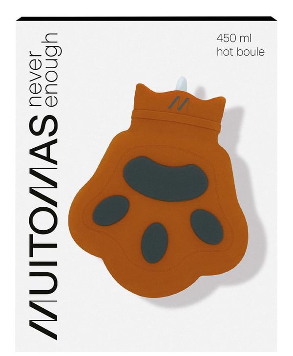Miniatyrbillede 3 af 3: Muitomas HOTBOULEPAW flaske til varmt vand 0,45 L Sort, Rødbrun